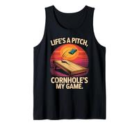 Life's A Pitch Cornhole's My Game Fun Tank Top