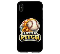 Life's A Pitch Funny Baseball Pitcher Player Coach Fan Pun Case for iPhone XS Max