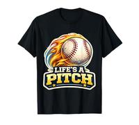 Life's A Pitch Funny Baseball Pitcher Player Coach Fan Pun T-Shirt