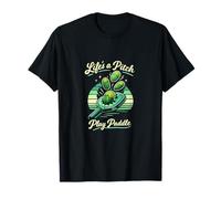 Lifes a Pitch Play Paddle Retro Pickleball Design T-Shirt