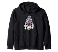 Lifes A Twist Ice Cream Cone Pastel Swirl Summer Vibes Zip Hoodie