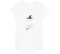 Life's A Witch and Then You Fly Magical Halloween Quote T-Shirt, Girls, White, Large