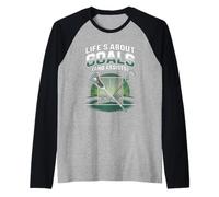 Life's About Goals and Assists Lacrosse Player Raglan Baseball Tee