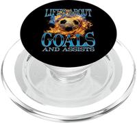 Life's About Goals and Assists Soccer Ball Bootleg PopSockets PopGrip for MagSafe