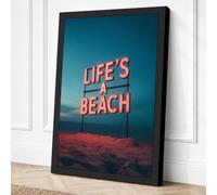 Life's Beach Vintage Canvas Wall Art Print 18x12 Inch (46 x 30 cm)