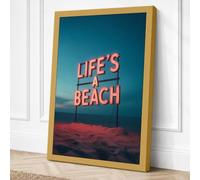 Life's Beach Vintage Canvas Wall Art Print 18x12 Inch (46 x 30 cm)