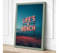 Life's Beach Vintage Canvas Wall Art Print 30x20 Inch (76 x 51 cm)