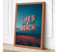Life's Beach Vintage Canvas Wall Art Print 36x24 Inch (91 x 61 cm)