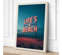 Life's Beach Vintage Canvas Wall Art Print 36x24 Inch (91 x 61 cm)