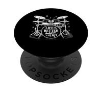 Lifes Better Behind The Kit Drum Set Drummer PopSockets Adhesive PopGrip