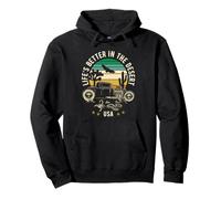 Life's Better in the Desert USA Hotrod Retro Style Design Pullover Hoodie