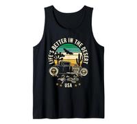 Life's Better in the Desert USA Hotrod Retro Style Design Tank Top