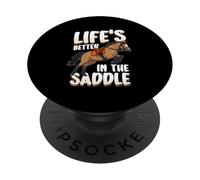 Lifes Better In The Saddle Horse Lover Rider PopSockets Adhesive PopGrip