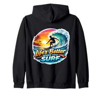Life's Better When You Surf Surfer Surfing Surfboard Quote Zip Hoodie