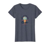 Life's Better with Cream Ice Cone Sweet Treat T-Shirt, Women, Heather Blue, 3XL