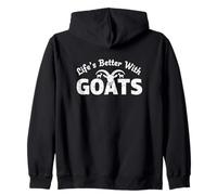 Life's Better With Goats Farm Animal Hobby Zip Hoodie