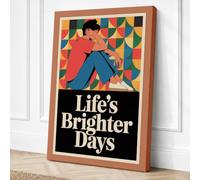 Life's Brighter Days Art Deco Canvas Wall Art Print 18x12 Inch (46 x 30 cm)