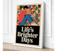 Life's Brighter Days Art Deco Canvas Wall Art Print 18x12 Inch (46 x 30 cm)