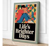 Life's Brighter Days Art Deco Canvas Wall Art Print 18x12 Inch (46 x 30 cm)