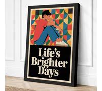 Life's Brighter Days Art Deco Canvas Wall Art Print 18x12 Inch (46 x 30 cm)