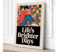 Life's Brighter Days Art Deco Canvas Wall Art Print 18x12 Inch (46 x 30 cm)