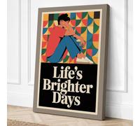 Life's Brighter Days Art Deco Canvas Wall Art Print 18x12 Inch (46 x 30 cm)