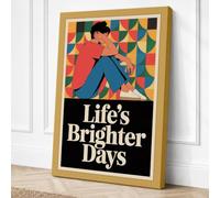 Life's Brighter Days Art Deco Canvas Wall Art Print 18x12 Inch (46 x 30 cm)