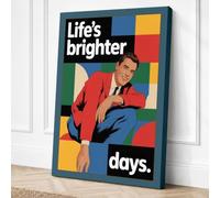 Life's Brighter Days Retro Canvas Wall Art Print 18x12 Inch (46 x 30 cm)