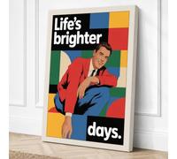 Life's Brighter Days Retro Canvas Wall Art Print 18x12 Inch (46 x 30 cm)