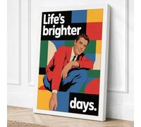 Life's Brighter Days Retro Canvas Wall Art Print 18x12 Inch (46 x 30 cm)
