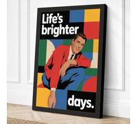 Life's Brighter Days Retro Canvas Wall Art Print 18x12 Inch (46 x 30 cm)