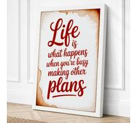 Life's Plans Vintage Canvas Wall Art Print 24x16 Inch (61 x 41 cm)