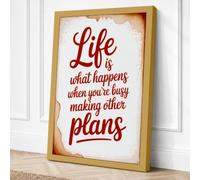 Life's Plans Vintage Canvas Wall Art Print 36x24 Inch (91 x 61 cm)