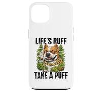 Life's Ruff Take a Puff Funny Stoner Bulldog 420 Weed Case for iPhone 13