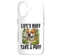 Life's Ruff Take a Puff Funny Stoner Bulldog 420 Weed Case for iPhone 17