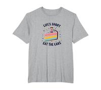 Lifes Short Eat The Cake Fun Dessert Lover T-Shirt, Men's Big and Tall, Heather Grey, 5X Tall