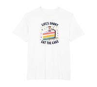 Lifes Short Eat The Cake Fun Dessert Lover T-Shirt, Men's Big and Tall, White, 4X Tall