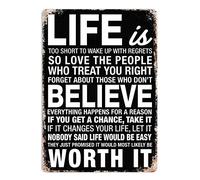 Life's too Short - Black - Small Sticky Pads | Printed Metal Wall Sign Plaque