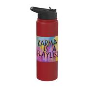 Life's Tracks: Karma's Playlist Stainless Steel Insulated Water Bottle