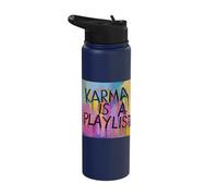 Life's Tracks: Karma's Playlist Stainless Steel Insulated Water Bottle