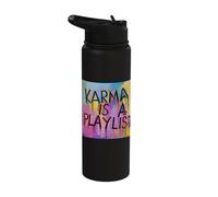Life's Tracks: Karma's Playlist Stainless Steel Insulated Water Bottle