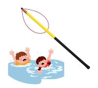 Lifesaving Hook， Telescopic Teaching Preserver Pole With Non-Slip Handle, Pool Safety Hook For Emergency Rescue，For Drowning Victims(450cm/14.8ft 3 Section)