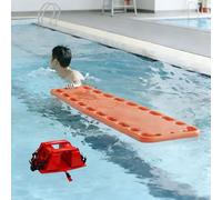 Lifesaving Stretcher Plastic Portable Aquatic Rescue Board, Professional Water Rescue Board, High Buoyancy Lifesaving Float, Emergency Rescue Water Safety Gear(RED)