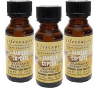 Lifescapes Fragrance Warming Oil, 6 Pack, 55ml, Amber Woods, Lavender, Eucalyptus, Cinnamon Spiced Apple, Vanilla Cupcake (Vanilla Cupcake)
