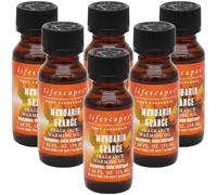 Lifescapes Fragrance Warming Oil, 6 Pack, 55ml, Assorted Scents Including Amber Woods, Lavender, Eucalyptus, Cinnamon (Mandarin Orange)