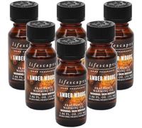 Lifescapes Fragrance Warming Oil, 6 Pack, 55ml, Assorted Scents Including Amber Woods, Lavender, Eucalyptus, Cinnamon (Amber Wood)