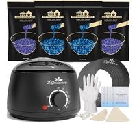 Lifestance L1 Home Waxing Kit, Wax Warmer Hair Removal Kit with 48 Accessories and 400g Lavender and Chamomile Hard Wax Beads, Hard Wax Kit for Eyebrows, Underarms, Body, Legs, Face, Bikini