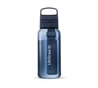 LifeStraw Go Series - BPA-Free Water Filter Bottle for Travel and Everyday Use Removes Bacteria, Parasites and Microplastics, Improves Taste, 1L Aegean Sea