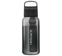 LifeStraw Go Series - BPA-Free Water Filter Bottle for Travel and Everyday Use Removes Bacteria, Parasites and Microplastics, Improves Taste, 1L Nordic Noir