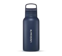LifeStraw Go Series - Insulated Stainless Steel Water Filter Bottle for Travel and Everyday Use Removes Bacteria, Parasites and Microplastics, Improves Taste, 24oz Aegean Sea